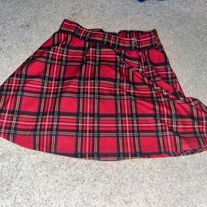 Red plaid elastic shirt